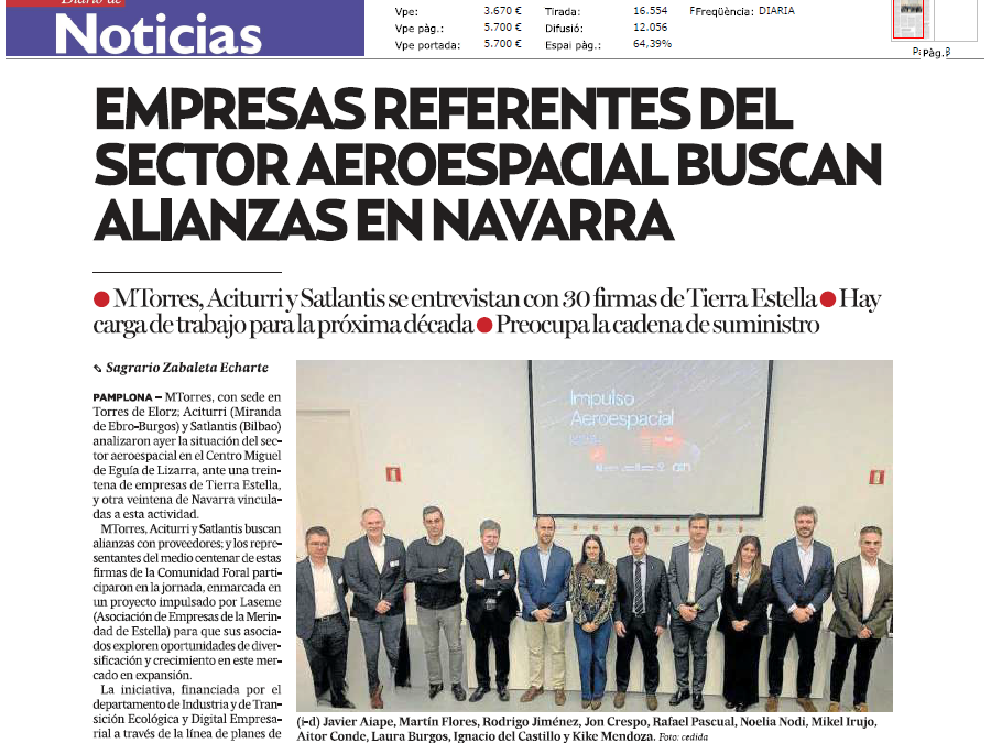 Empresas referentes del sector aeroespacial buscan alianzas en Navarra